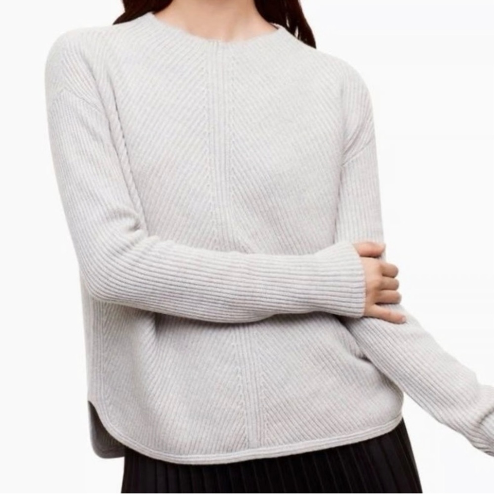 Babaton Aritzia Chalmers Size XXS Oversized Grey Sweater Wool Linen Blend
